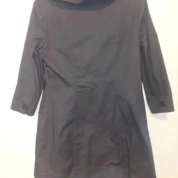 CAbi #6024 POSE Navy Blue Ruffle Front Button Up Coat Jacket Size Small - Picture 2 of 6